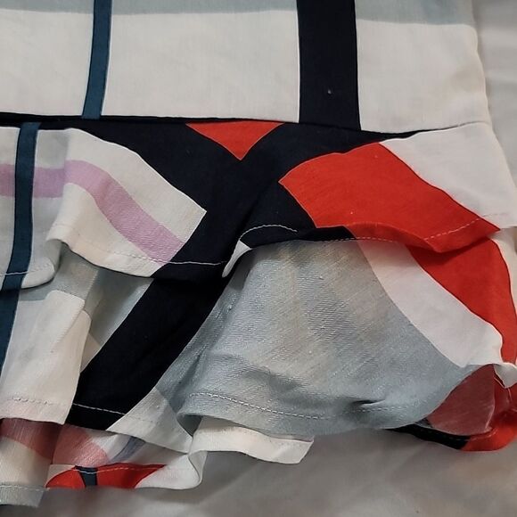 Ann Taylor Picnic Stripe Ruffle Hem Linen Blend Skirt - Picture 5 of 9